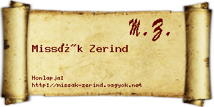 Missák Zerind névjegykártya