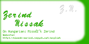 zerind missak business card